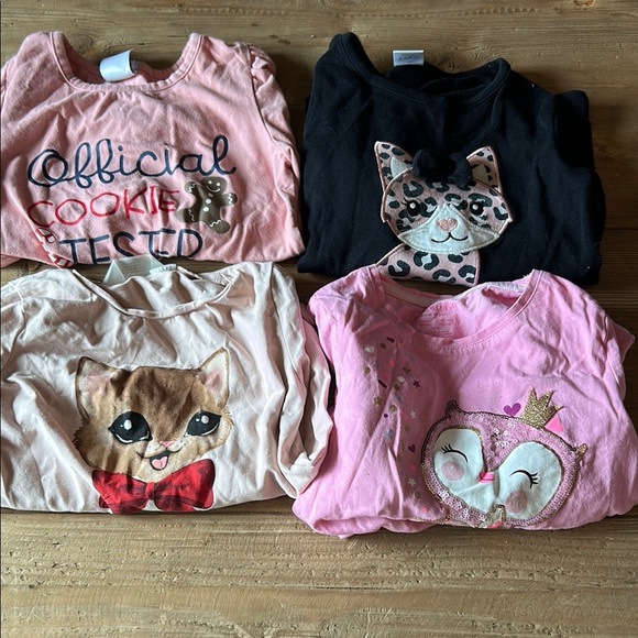Kids Graphic Long Sleeve T-Shirts - Cute Animal Bundle Size 6 - 7 - Picture 1 of 5